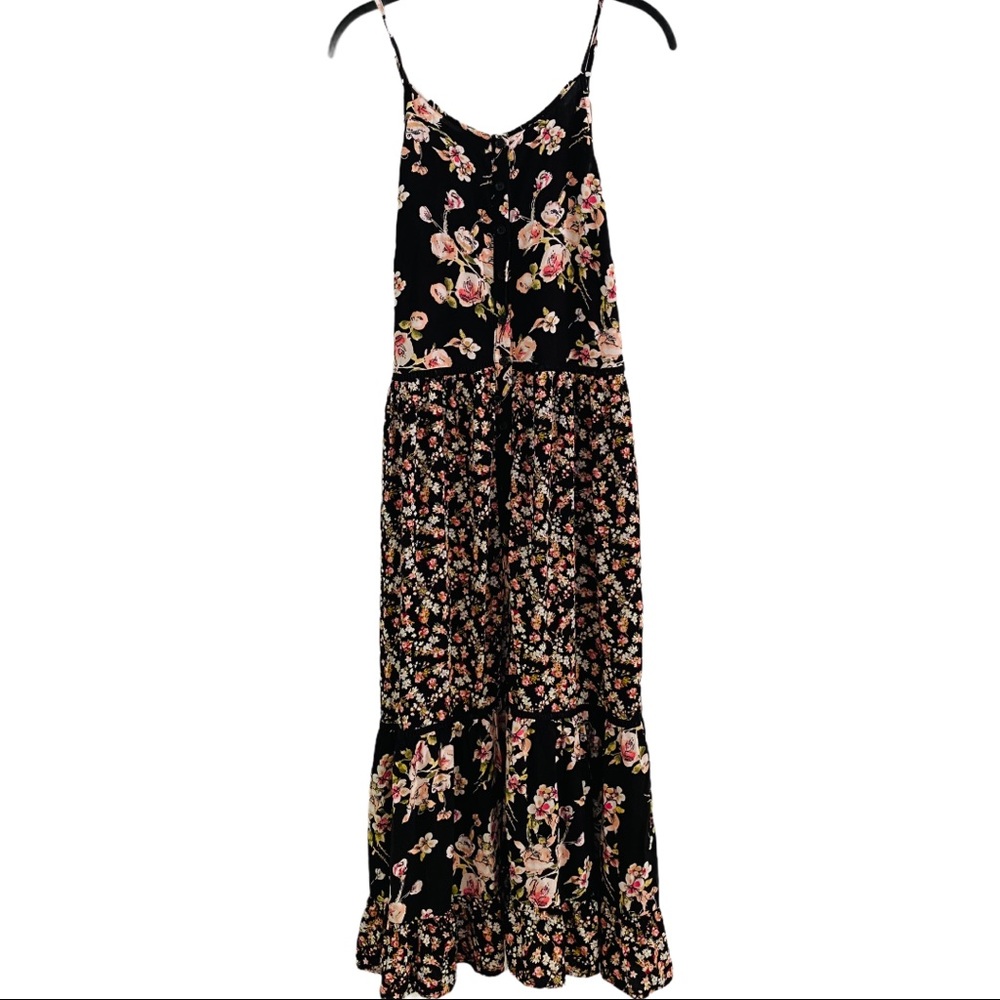 Band of Gypsies Tiered Floral Maxi Dress Size M
